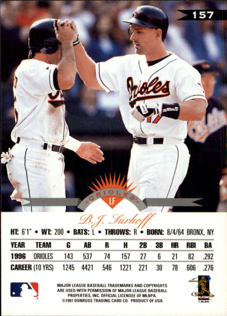 1997 Leaf Baseball "Main Set" Cards #1 to #200 - Picture 315 of 399
