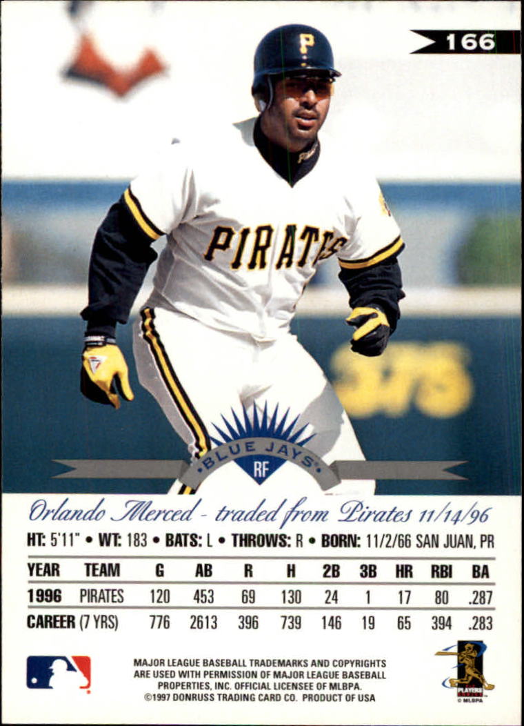 1997 Leaf Baseball "Main Set" Cards #1 to #200 - Picture 333 of 399