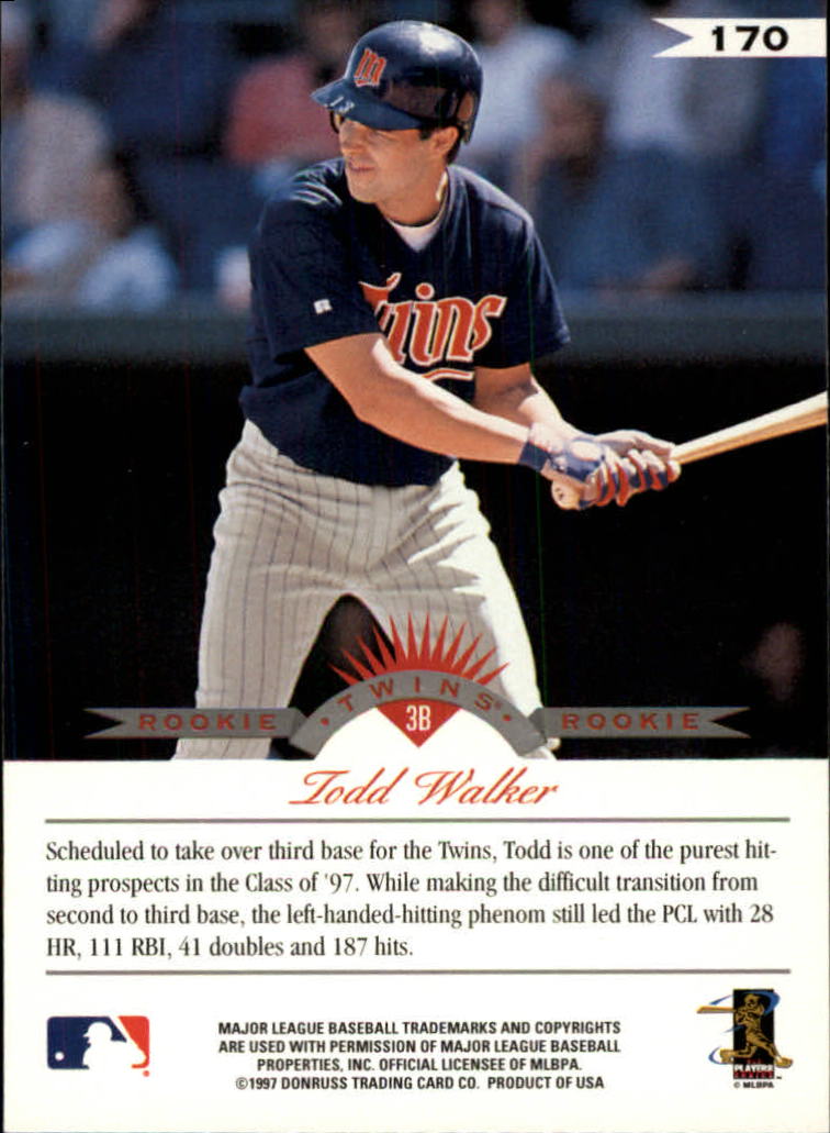 1997 Leaf Baseball "Main Set" Cards #1 to #200 - Picture 339 of 399