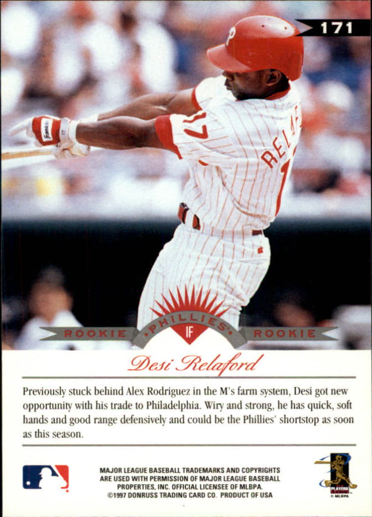 1997 Leaf Baseball "Main Set" Cards #1 to #200 - Picture 341 of 399