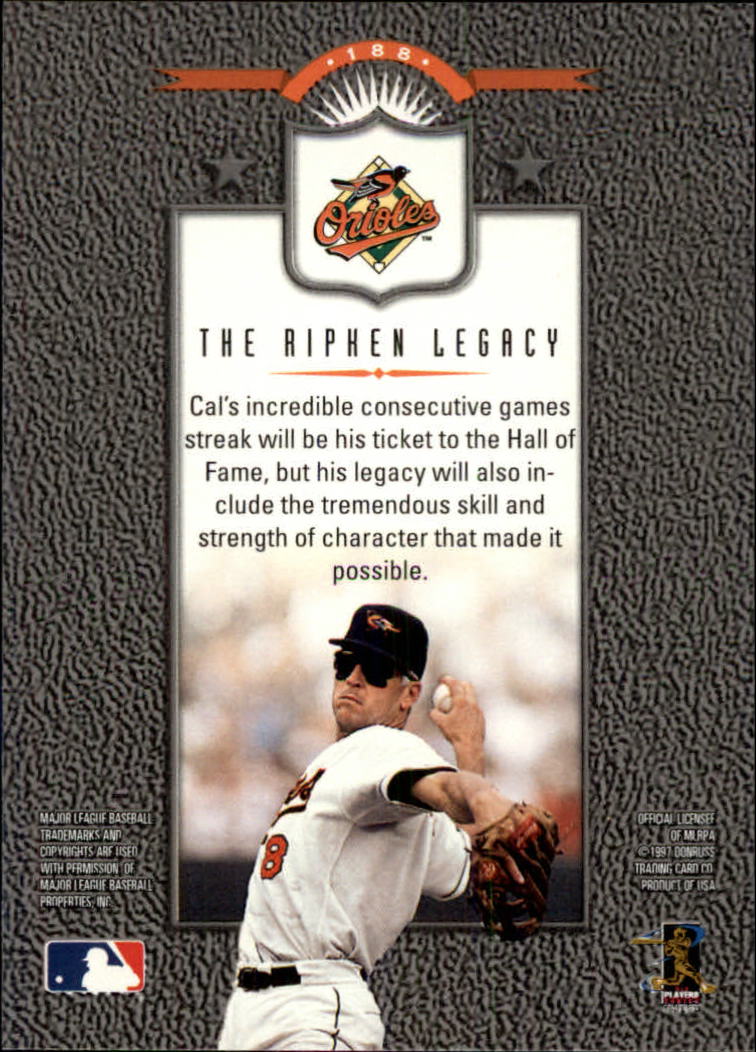 1997 Leaf Baseball "Main Set" Cards #1 to #200 - Picture 375 of 399
