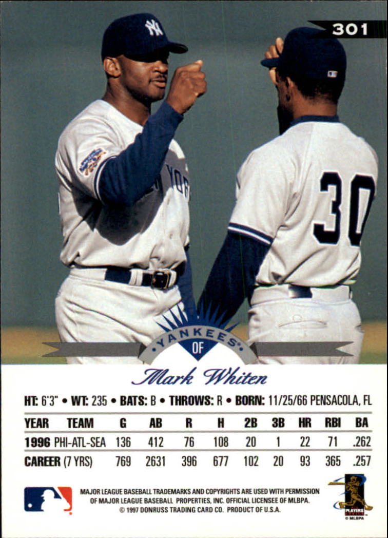 1997 Leaf Baseball "Main Set" Cards #201 to #400 - Picture 202 of 398