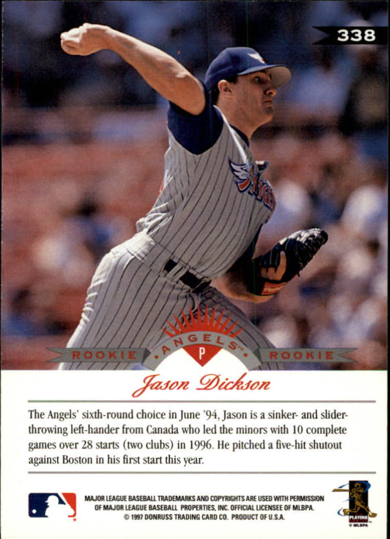 1997 Leaf Baseball "Main Set" Cards #201 to #400 - Picture 275 of 398