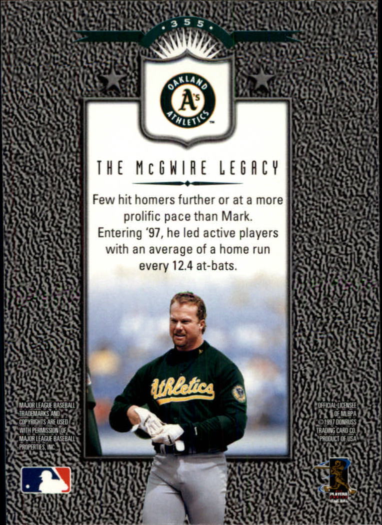 1997 Leaf Baseball "Main Set" Cards #201 to #400 - Picture 309 of 398