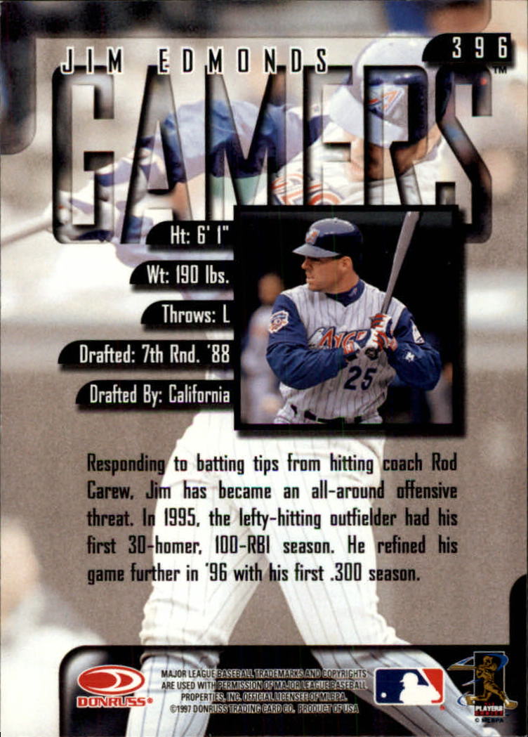1997 Leaf Baseball "Main Set" Cards #201 to #400 - Picture 390 of 398