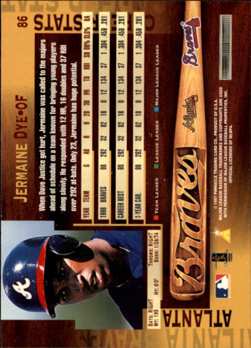 1997 Pinnacle Baseball Card Pick