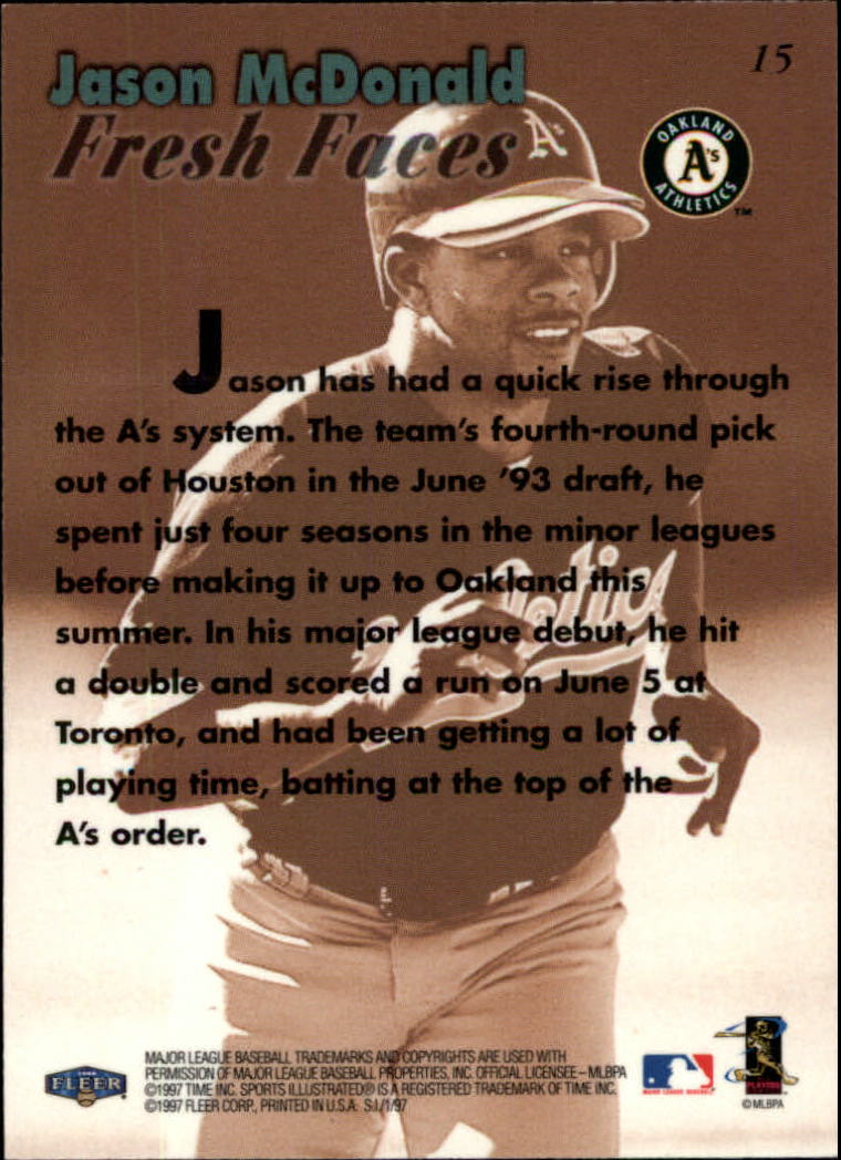 1997 Sports Illustrated (Fleer) Baseball "Main Set" Cards - Picture 27 of 279