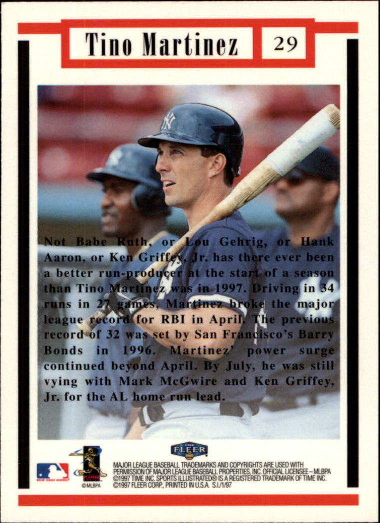 1997 Sports Illustrated (Fleer) Baseball "Main Set" Cards - Picture 45 of 279