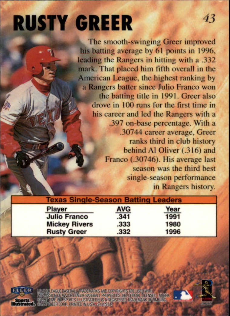 1997 Sports Illustrated (Fleer) Baseball "Main Set" Cards - Picture 67 of 279