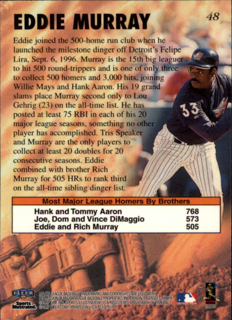1997 Sports Illustrated (Fleer) Baseball "Main Set" Cards - Picture 75 of 279