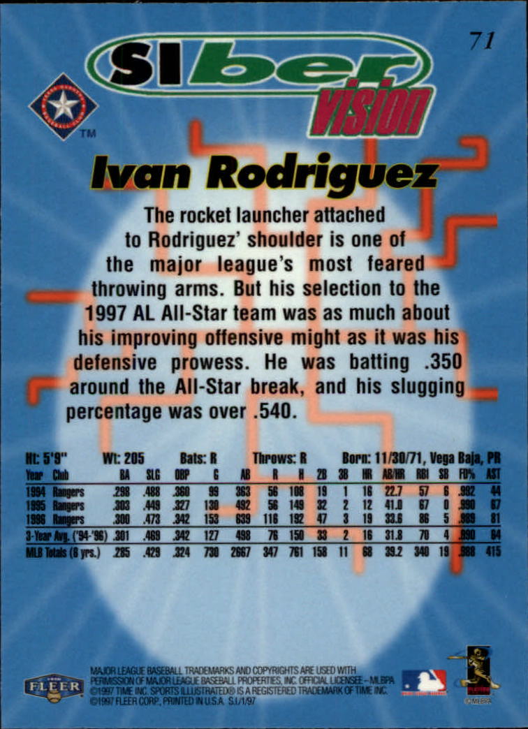 1997 Sports Illustrated (Fleer) Baseball "Main Set" Cards - Picture 107 of 279