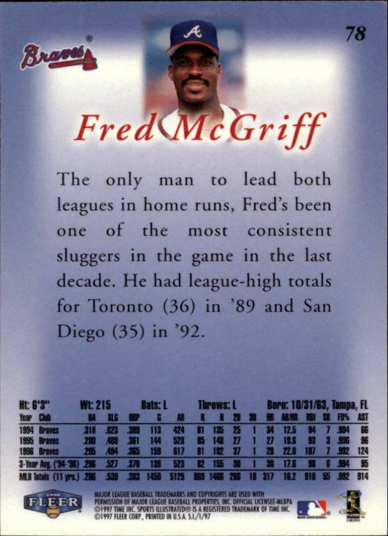 1997 Sports Illustrated (Fleer) Baseball "Main Set" Cards - Picture 119 of 279