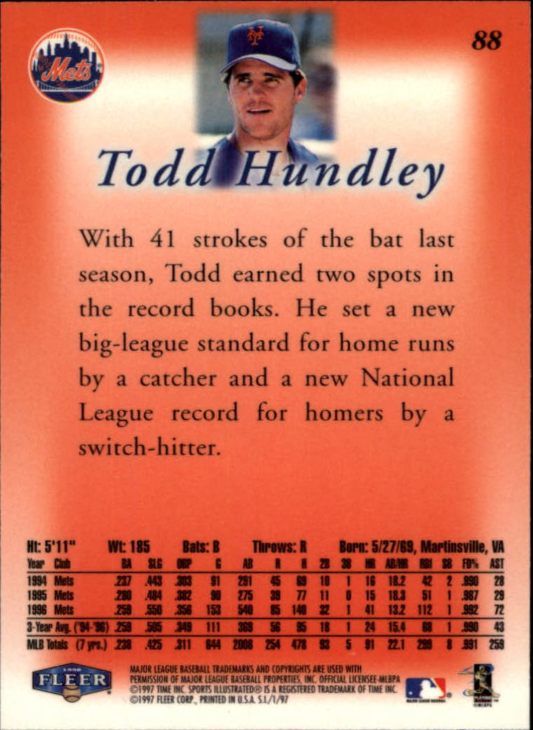 1997 Sports Illustrated (Fleer) Baseball "Main Set" Cards - Picture 135 of 279