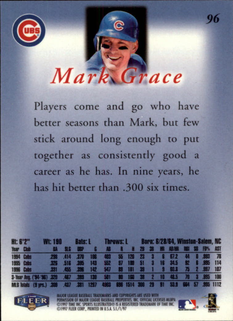 1997 Sports Illustrated (Fleer) Baseball "Main Set" Cards - Picture 145 of 279