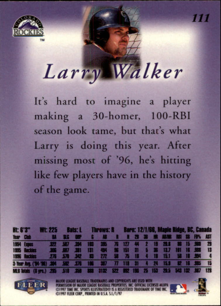1997 Sports Illustrated (Fleer) Baseball "Main Set" Cards - Picture 167 of 279