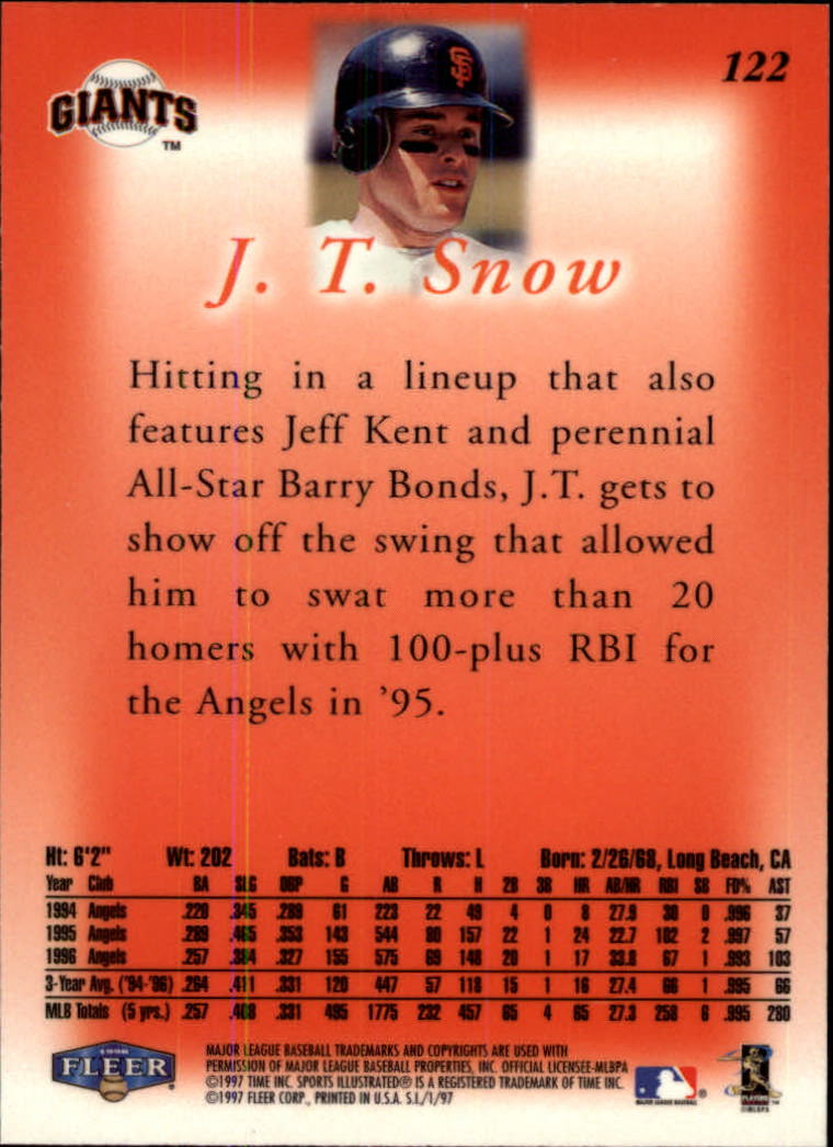 1997 Sports Illustrated (Fleer) Baseball "Main Set" Cards - Picture 185 of 279