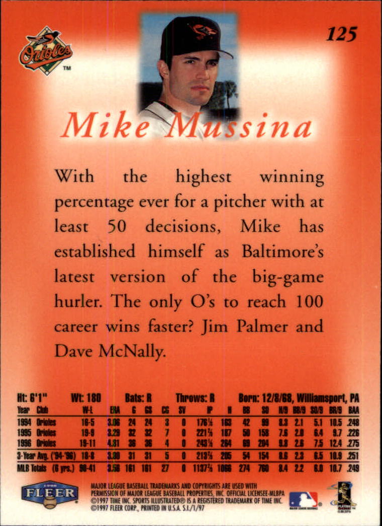 1997 Sports Illustrated (Fleer) Baseball "Main Set" Cards - Picture 191 of 279