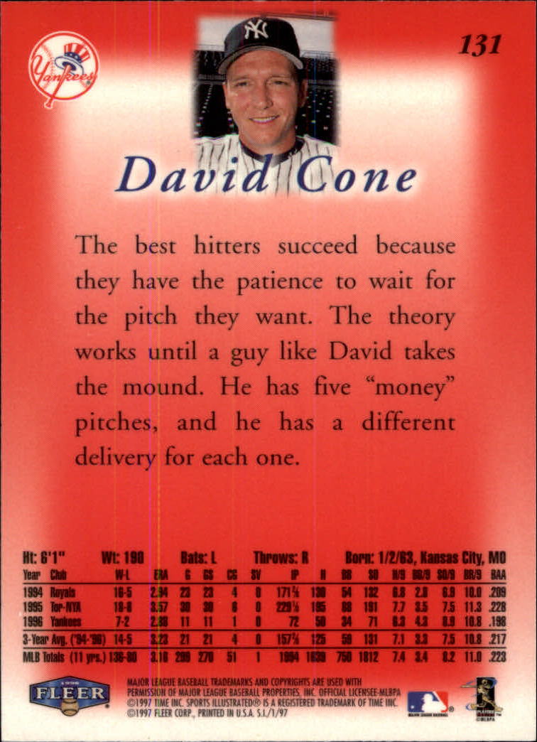 1997 Sports Illustrated (Fleer) Baseball "Main Set" Cards - Picture 201 of 279