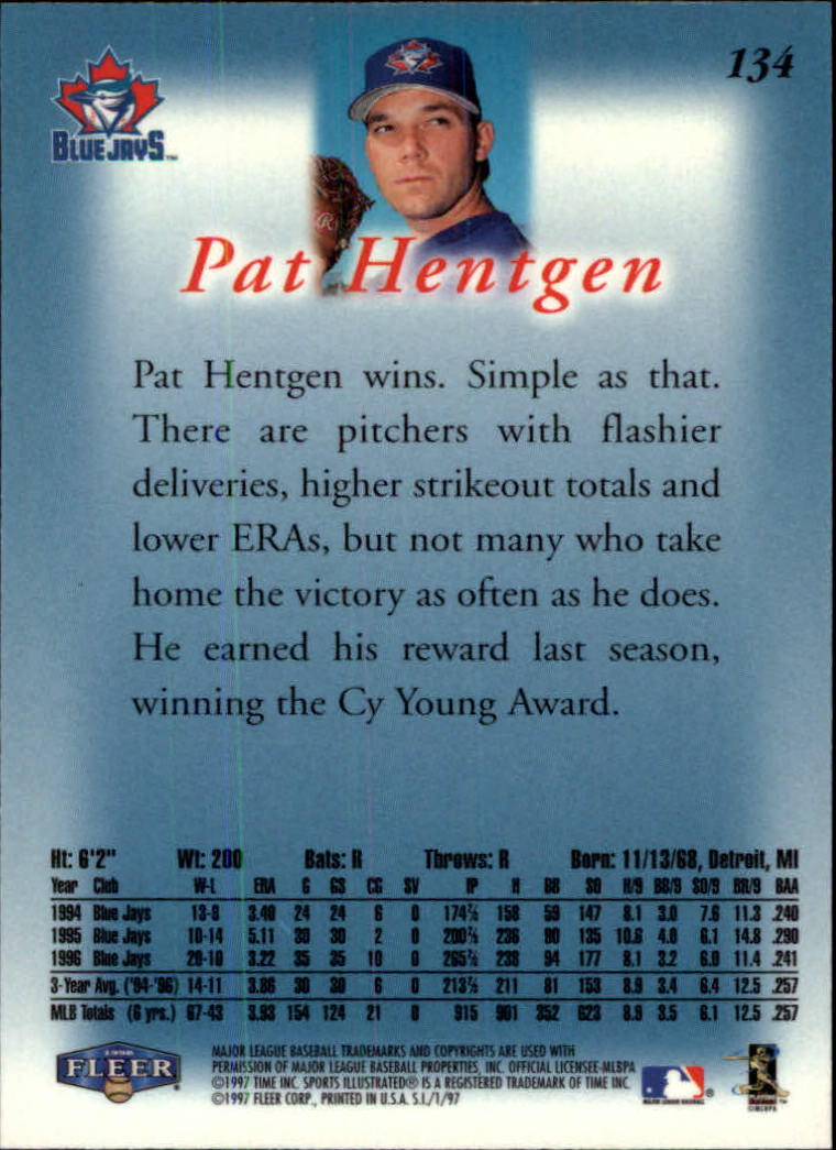 1997 Sports Illustrated (Fleer) Baseball "Main Set" Cards - Picture 207 of 279