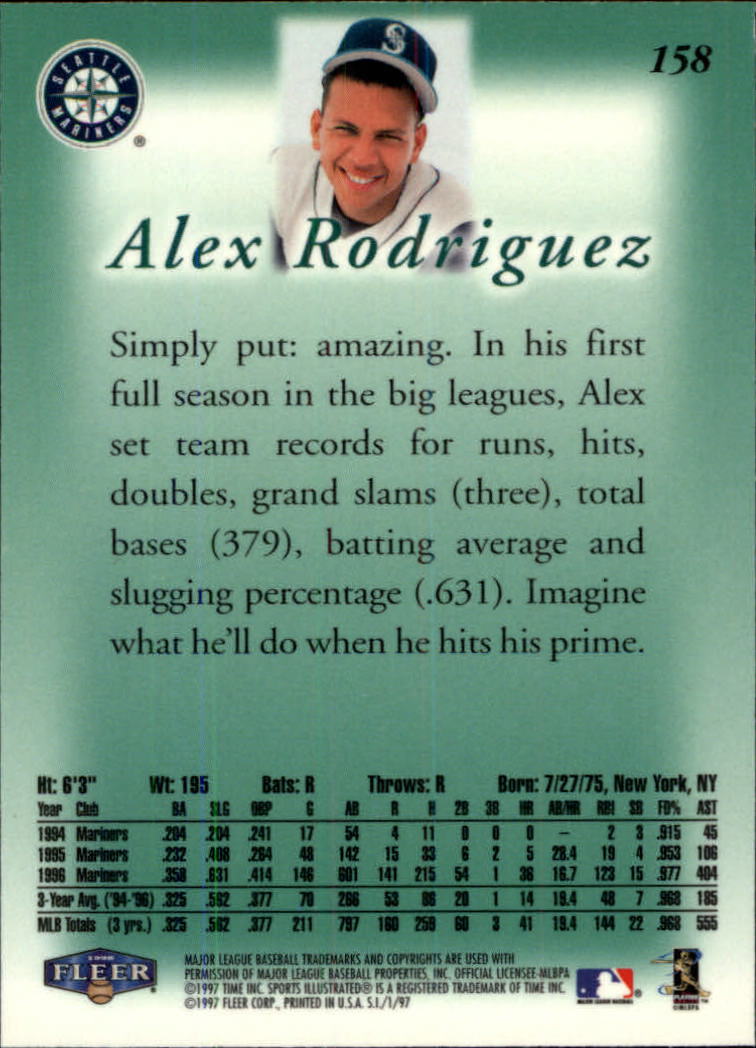 1997 Sports Illustrated (Fleer) Baseball "Main Set" Cards - Picture 249 of 279