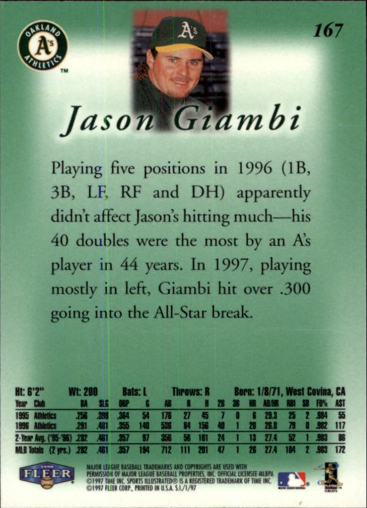 1997 Sports Illustrated (Fleer) Baseball "Main Set" Cards - Picture 259 of 279
