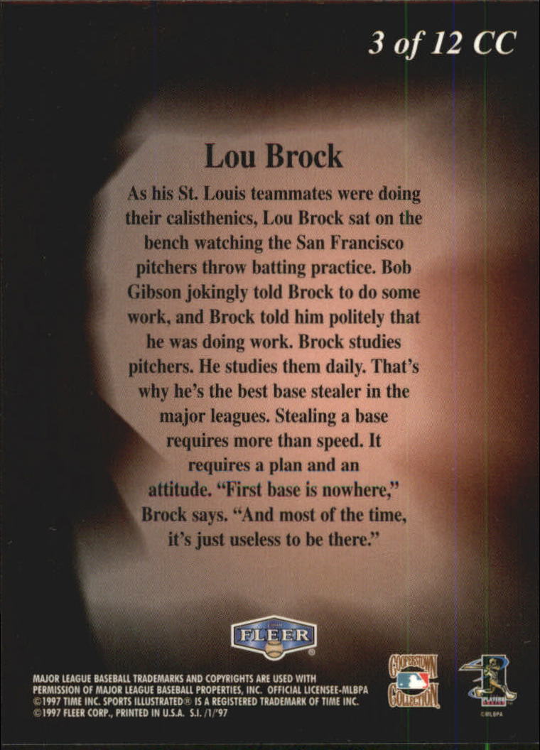 1997 Sports Illustrated (Fleer) Baseball "Cooperstown Collection" Insert Cards - Bild 5 von 11