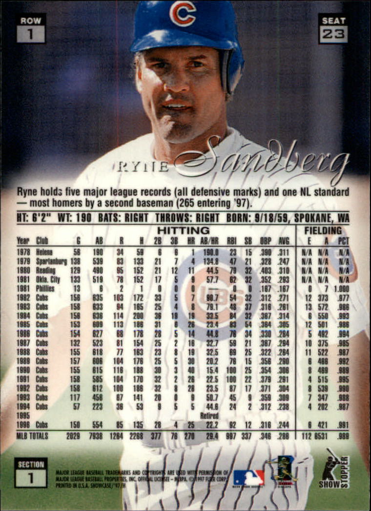 1997 Flair Showcase (Fleer) Baseball "Row 1" Parallel Cards - Picture 7 of 115