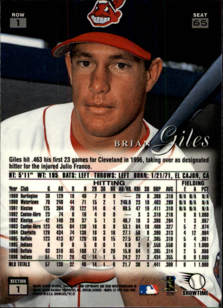 1997 Flair Showcase (Fleer) Baseball "Row 1" Parallel Cards - Picture 27 of 115