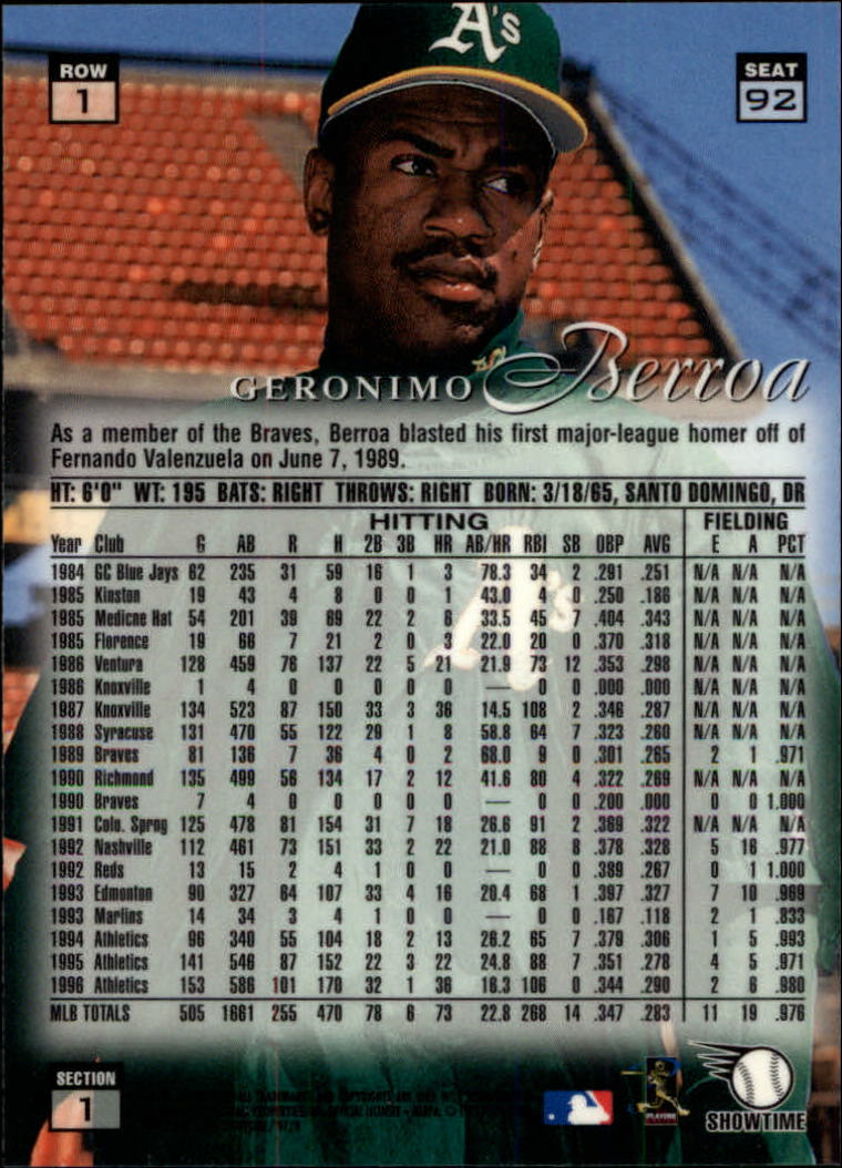 1997 Flair Showcase (Fleer) Baseball "Row 1" Parallel Cards - Picture 65 of 115