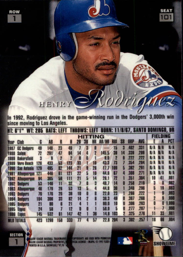 1997 Flair Showcase (Fleer) Baseball "Row 1" Parallel Cards - Picture 77 of 115