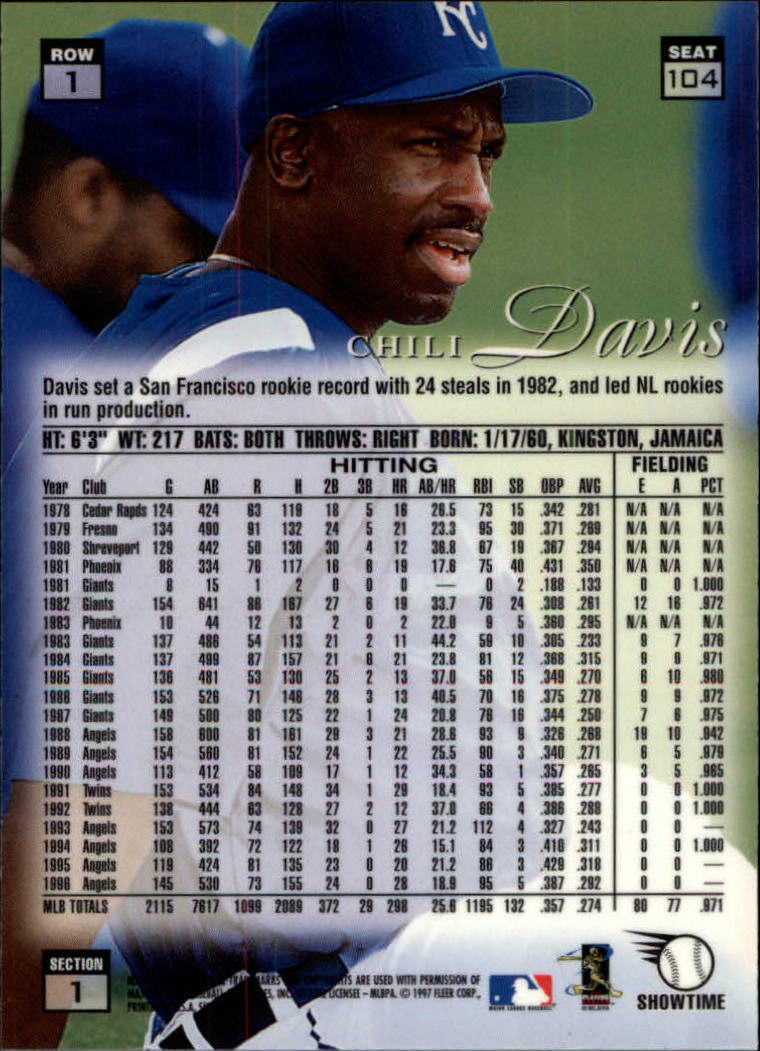 1997 Flair Showcase (Fleer) Baseball "Row 1" Parallel Cards - Picture 83 of 115