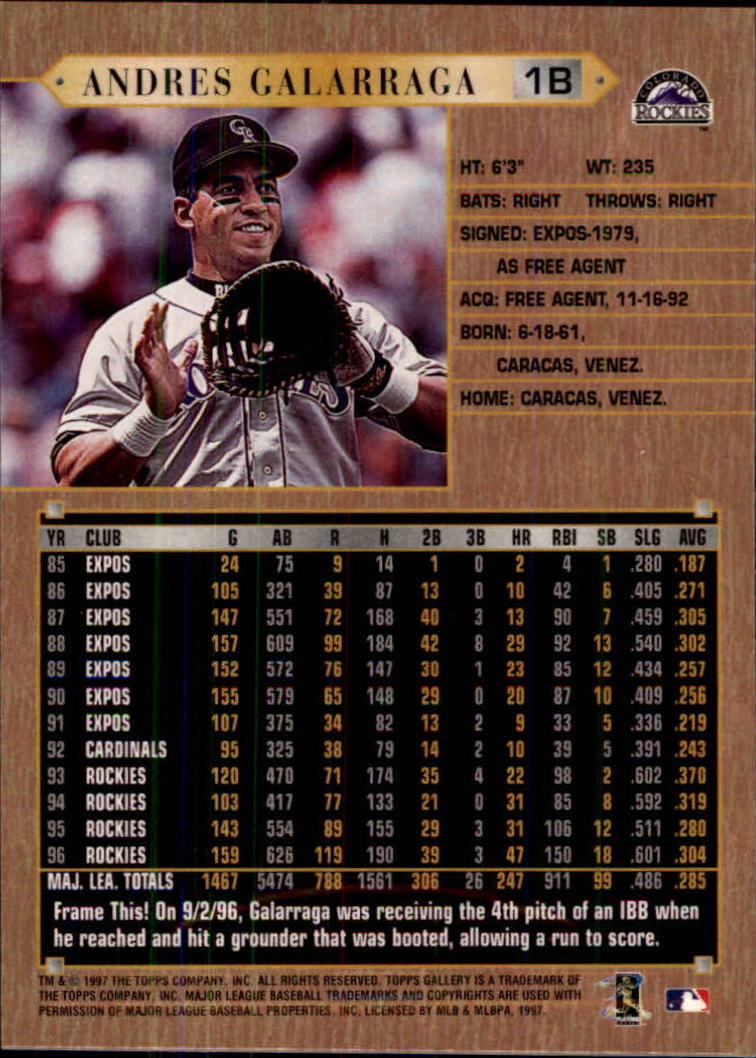 1997 Topps Gallery Baseball - Picture 77 of 77