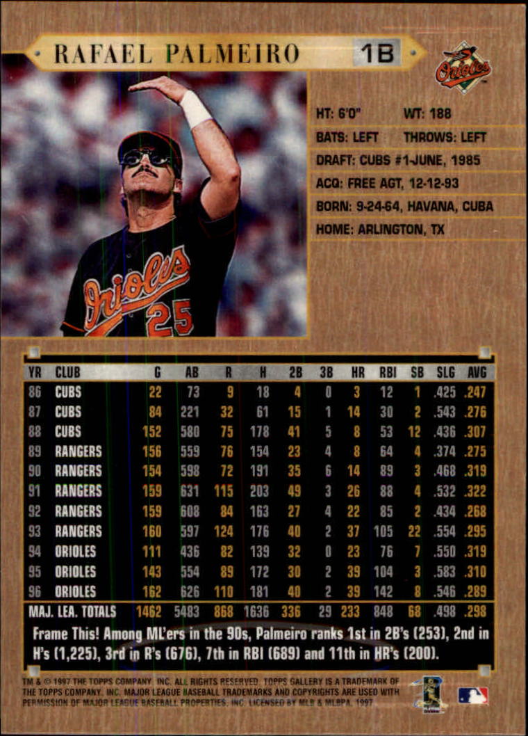 1997 Topps Gallery Baseball - Picture 69 of 77