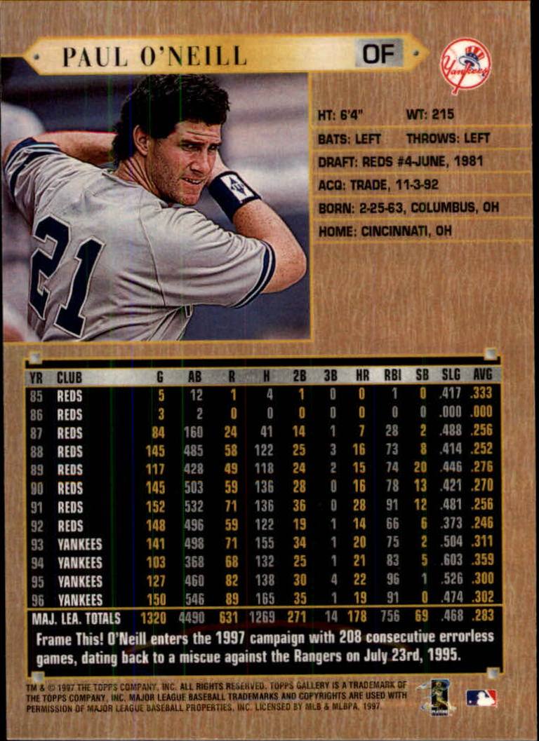 1997 Topps Gallery Baseball - Picture 63 of 77