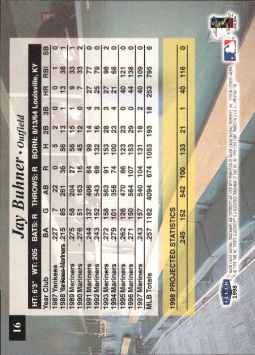 1998 Sports Illustrated Baseball (Fleer) Baseball "Main Set" Cards - Picture 15 of 198
