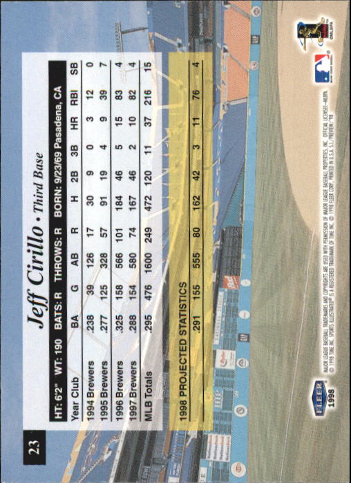 1998 Sports Illustrated Baseball (Fleer) Baseball "Main Set" Cards - Picture 23 of 198