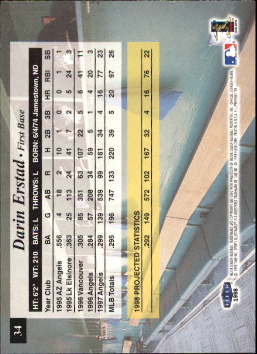 1998 Sports Illustrated Baseball (Fleer) Baseball "Main Set" Cards - Picture 39 of 198