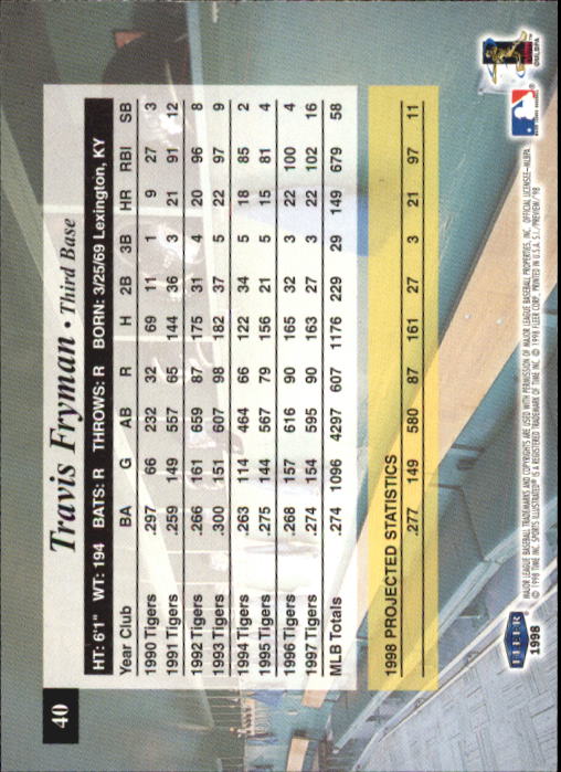 1998 Sports Illustrated Baseball (Fleer) Baseball "Main Set" Cards - Picture 43 of 198