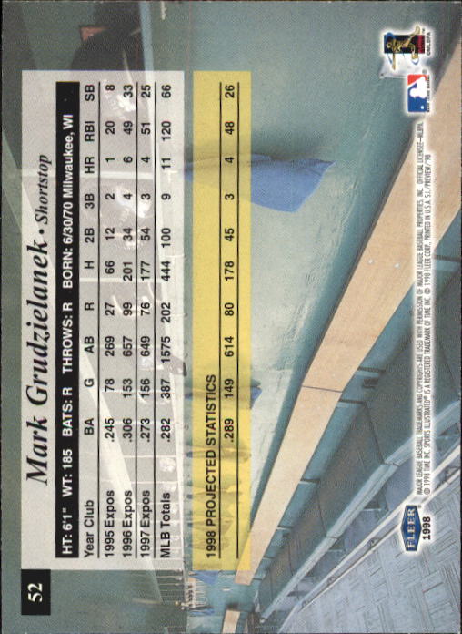 1998 Sports Illustrated Baseball (Fleer) Baseball "Main Set" Cards - Picture 55 of 198