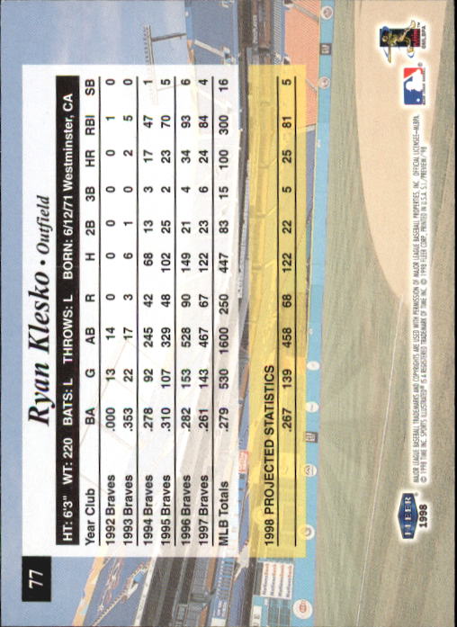 1998 Sports Illustrated Baseball (Fleer) Baseball "Main Set" Cards - Picture 81 of 198