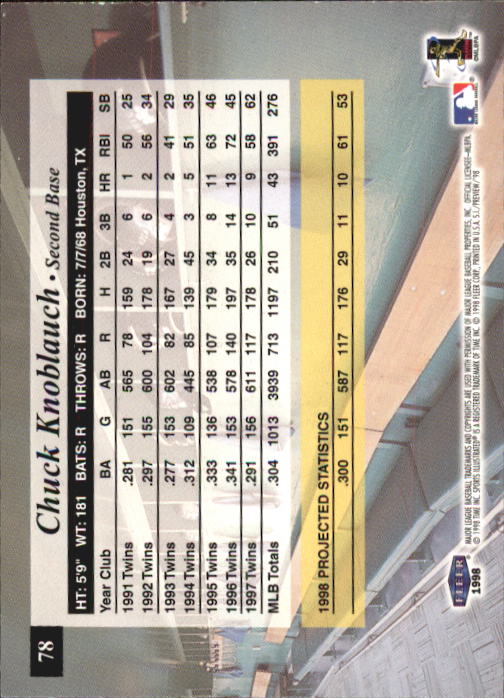 1998 Sports Illustrated Baseball (Fleer) Baseball "Main Set" Cards - Picture 83 of 198