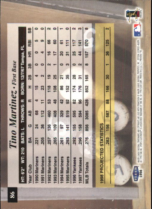 1998 Sports Illustrated Baseball (Fleer) Baseball "Main Set" Cards - Picture 93 of 198