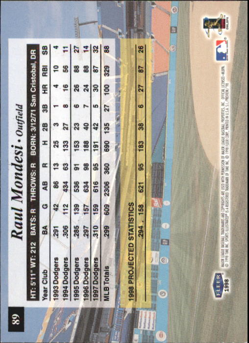 1998 Sports Illustrated Baseball (Fleer) Baseball "Main Set" Cards - Picture 97 of 198