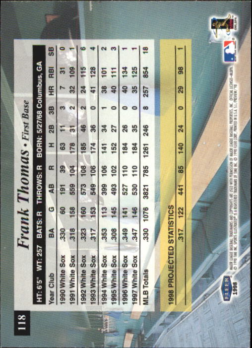1998 Sports Illustrated Baseball (Fleer) Baseball "Main Set" Cards - Picture 129 of 198