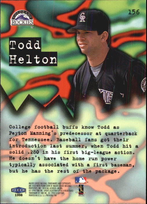 1998 Sports Illustrated Baseball (Fleer) Baseball "Main Set" Cards - Picture 159 of 198
