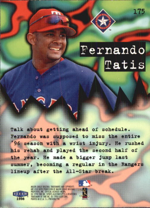 1998 Sports Illustrated Baseball (Fleer) Baseball "Main Set" Cards - Picture 179 of 198