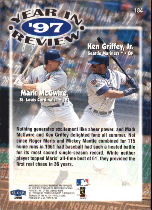 1998 Sports Illustrated Baseball (Fleer) Baseball "Main Set" Cards - Picture 183 of 198