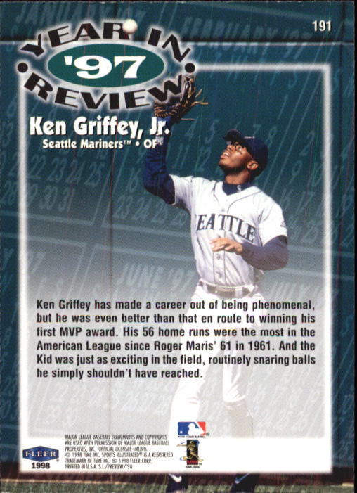 1998 Sports Illustrated Baseball (Fleer) Baseball "Main Set" Cards - Picture 189 of 198