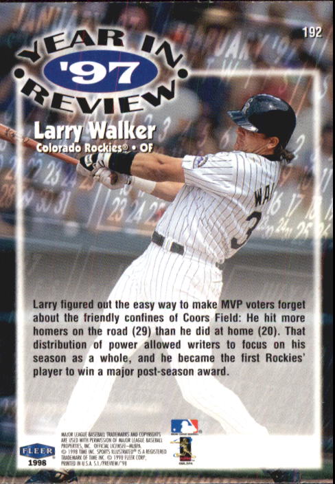 1998 Sports Illustrated Baseball (Fleer) Baseball "Main Set" Cards - Picture 191 of 198