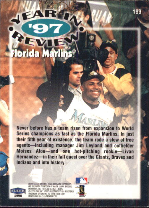 1998 Sports Illustrated Baseball (Fleer) Baseball "Main Set" Cards - Picture 197 of 198